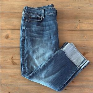 NYDJ Blue Straight Jeans with Vintage-Inspired Wash
